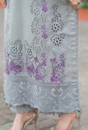 Premium Grey Embroidered Lawn 3 Piece Suit with Chiffon Dupatta for Women
