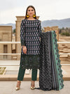 Elegant Green Embroidered Lawn 3 Piece Suit with Cutwork Dupatta for Women