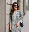ANEELA’S Luxury Embroidered Lawn 3 Piece Unstitched Suit – Grey Floral Chiffon Dupatta | Spring Summer 2026