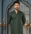 Men’s Green Wash & Wear Shalwar Kameez – Plain Design 2 Piece Suit | Comfortable Casual Wear