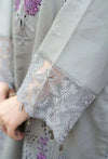 Premium Grey Embroidered Lawn 3 Piece Suit with Chiffon Dupatta for Women